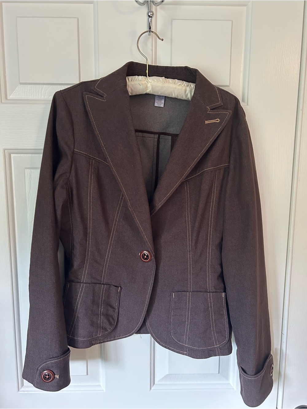 Nine & Co. Chocolate Brown Jean-Style Blazer Jacket